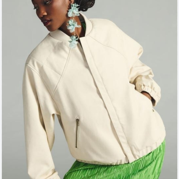 Pilcro Faux Leather Bomber Jacket XXS Flaw - Picture 3 of 14